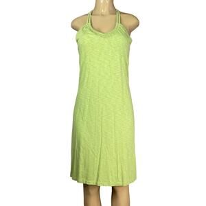 Athleta Halter Neck Racerback Sleeveless Dress Shelf Bra Green Size Medium Tall